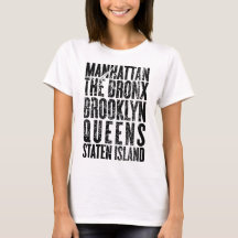 Minimalistische New York City Boroughs Typografy M