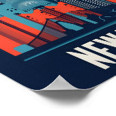 Minimalistische New Yorker Landschaft Flat Vector  Poster (Ecke)