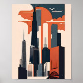 Minimalistische New Yorker Landschaft Flat Vector  Poster (Vorne)