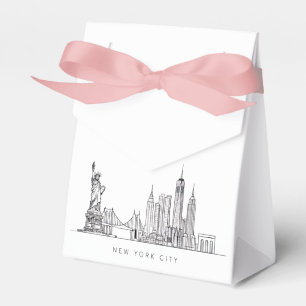Minimalistische New Yorker Stadt-Skyline-Linienkun Geschenkschachtel