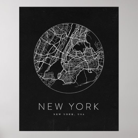 Minimalistische New Yorker Stadtdekorationskarte Poster (Vorne)