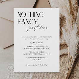 Minimalistische Nichts Fancy Nur Liebe Mikro-Hochz Einladung