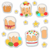 Minimalistische Niedlich Happy Oster Blume Cartoon Aufkleber (Vorderseite)