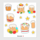 Minimalistische Niedlich Happy Oster Blume Cartoon Aufkleber (Blatt)