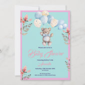 Minimalistische Niedliche Bärendusche Einladung (Vorderseite)