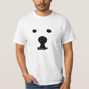 Minimalistische niedliche Bärn-Gesichts-Skizze-T - T-Shirt