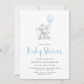 Minimalistische Niedliche Elephant Boy Baby Dusche Einladung (Vorderseite)