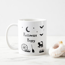 Minimalistische Niedliche Happy Halloween Kaffee T