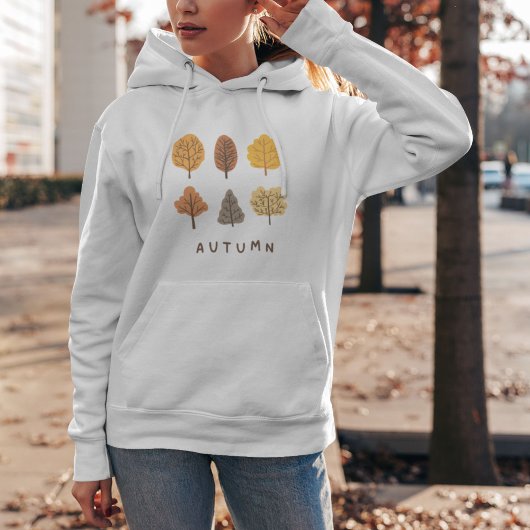 Minimalistische Niedliche Herbstbäume Hoodie