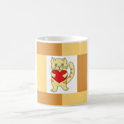 Minimalistische Niedliche I Liebe Ingwer Katzenjac Kaffeetasse (Mittel)