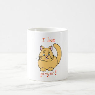 Minimalistische Niedliche I Liebe Ingwer Katzenjac Kaffeetasse