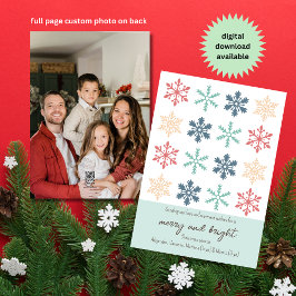 Minimalistische Niedliche Pastelle Snowflakes Foto Feiertagskarte