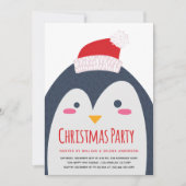 Minimalistische Niedliche Penguin Weihnachten Part Einladung (Vorderseite)