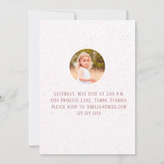 Minimalistische Niedliche Prinzessin Tiara Birthda Einladung (Rückseite)
