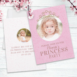Minimalistische Niedliche Prinzessin Tiara Birthda Einladung