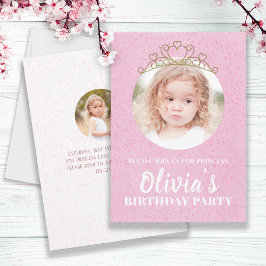 Minimalistische Niedliche Prinzessin Tiara Birthda Einladung