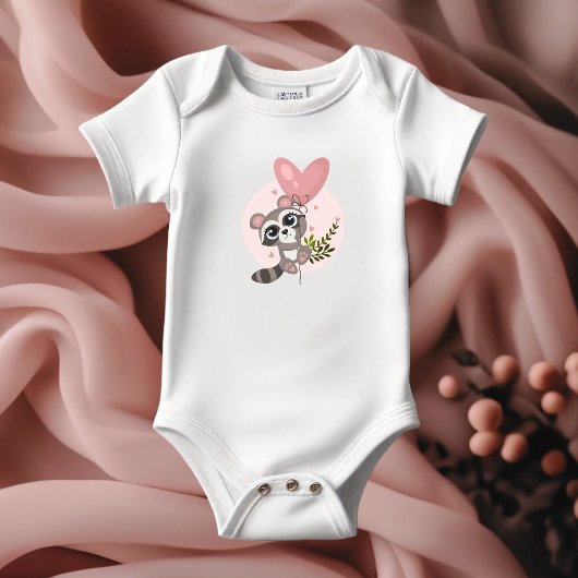 Minimalistische Niedliche Raccoon Babydusche Baby Strampler