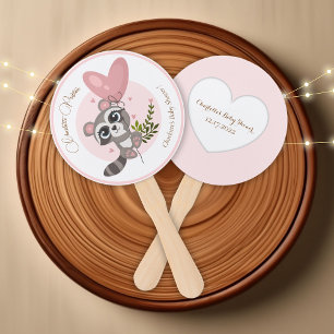 Minimalistische Niedliche Raccoon Babydusche Fächer