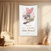Minimalistische Niedliche Raccoon Babydusche Willk Banner