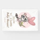 Minimalistische Niedliche Raccoon Babydusche Willk Banner (Horizontal)