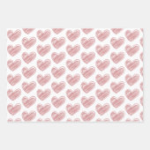 Minimalistische Niedliche rosa und weiße Herzen un Geschenkpapier Set (Vorderseite)