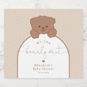 Minimalistische Niedliche Teddy Bär Bear Bearly Wa Schaumweinetikett (Einzelnes Label)
