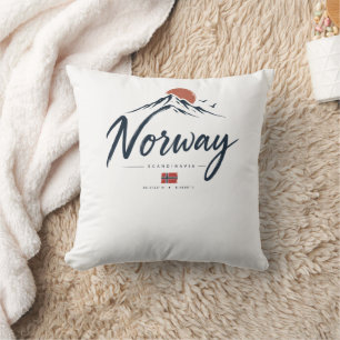 Minimalistische Norwegen-Flagge Berg Kissen