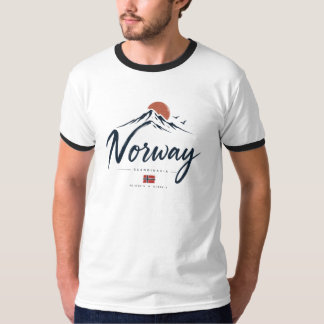 Minimalistische Norwegen-Flagge Berg T-Shirt