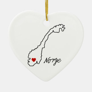 Minimalistische Norwegen-Karte | Verlobungs-Andenk Keramik Ornament