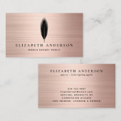 Minimalistische Notar-Rose Gold-Brushed-Metal Visitenkarte (Vorne/Hinten)