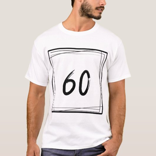 Minimalistische Nummer 60 T-Shirt (Vorderseite)
