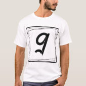 Minimalistische Nummer 9 T-Shirt (Vorderseite)