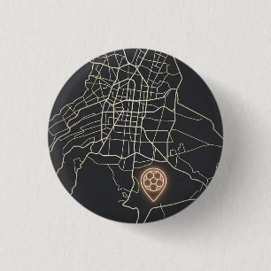 Minimalistische NYC-Fußballkarte mit Linienkunst Button