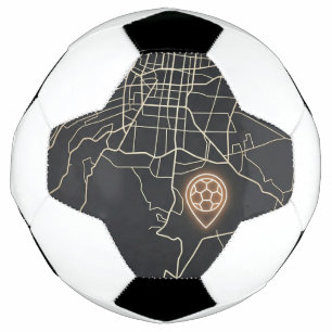Minimalistische NYC-Fußballkarte mit Linienkunst Fußball