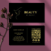 Minimalistische Oberfläche Beauty QR Code Schwarz Visitenkarte