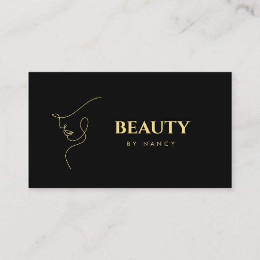 Minimalistische Oberfläche Beauty QR Code Schwarz Visitenkarte (Vorderseite)