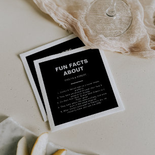 Minimalistische offizielle Black Trivia Fun Fakten Serviette