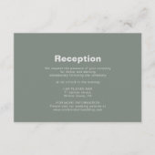 Minimalistische offizielle Grüne Hochzeitsempfehlu Begleitkarte (Vorderseite)