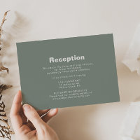 Minimalistische offizielle Grüne Hochzeitsempfehlu