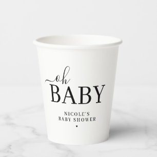 Minimalistische Oh Baby-Party Pappbecher