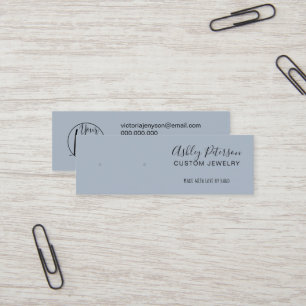 Minimalistische Ohrring-Anzeige für staubblauen Sc Mini Visitenkarte