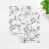 Minimalistische Ohrring-Grafikkarte aus weißem Mar (Schreibtisch)