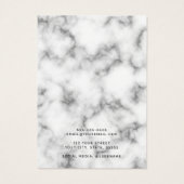 Minimalistische Ohrring-Grafikkarte aus weißem Mar (Rückseite)