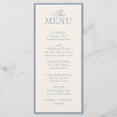 Minimalistische Old Money Hochzeitsmenü-Dankeskart Programm (Rückseite)