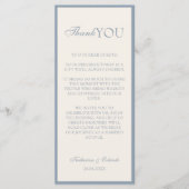 Minimalistische Old Money Hochzeitsmenü-Dankeskart Programm (Vorderseite)