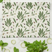 Minimalistische Öle und Branchen - nahtlos. Geschirrtuch (Gefaltet)