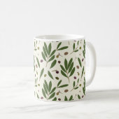 Minimalistische Öle und Branchen - nahtlos. Kaffeetasse (VorderseiteRechts)