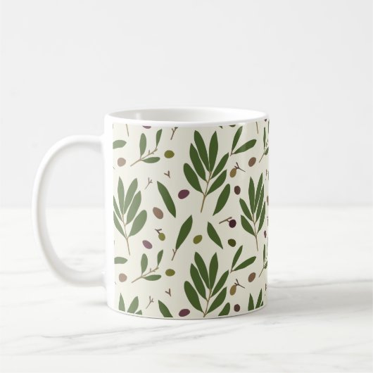 Minimalistische Öle und Branchen - nahtlos. Kaffeetasse (Links)