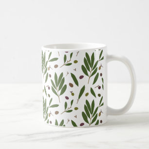 Minimalistische Öle und Branchen - nahtloses Muste Kaffeetasse