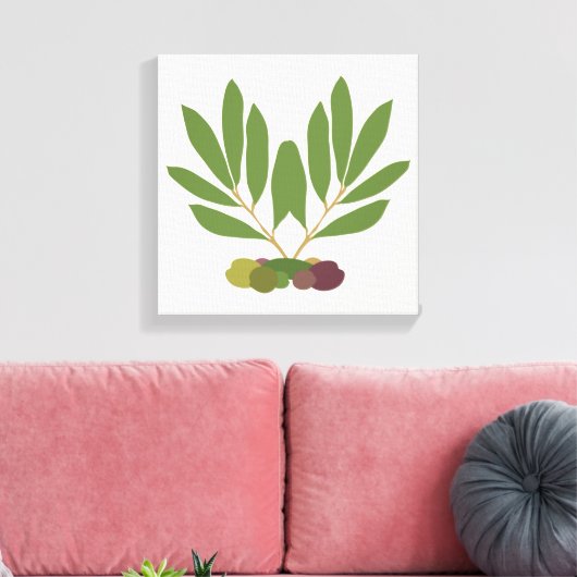 Minimalistische Öle und Zweige. Leinwanddruck (Insitu (Wohnzimmer))